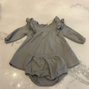 Quincy Mae Charcoal Ruffle Blouse